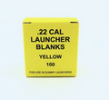 .22 yellow dummy launcher blanks - medium power, approximately 80 yards, box of 100 for use in .22 dummy launchers