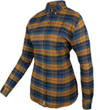 Jack Pyke Ladies Bleasdale Heavy Flannel Shirt - Navy Russet Check
