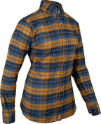 Jack Pyke Ladies Bleasdale Heavy Flannel Shirt - Navy Russet Check