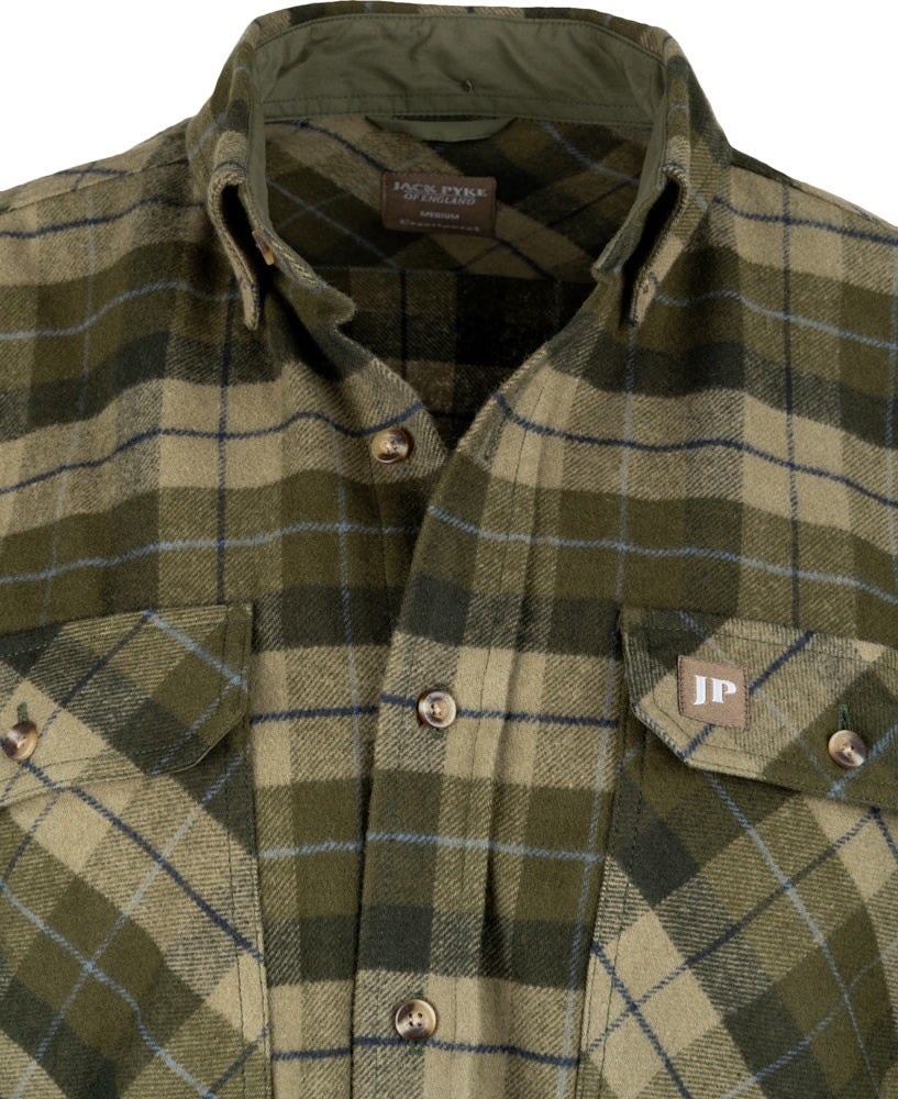 Jack Pyke Bleasdale Heavy Flannel Shirt - Green Check