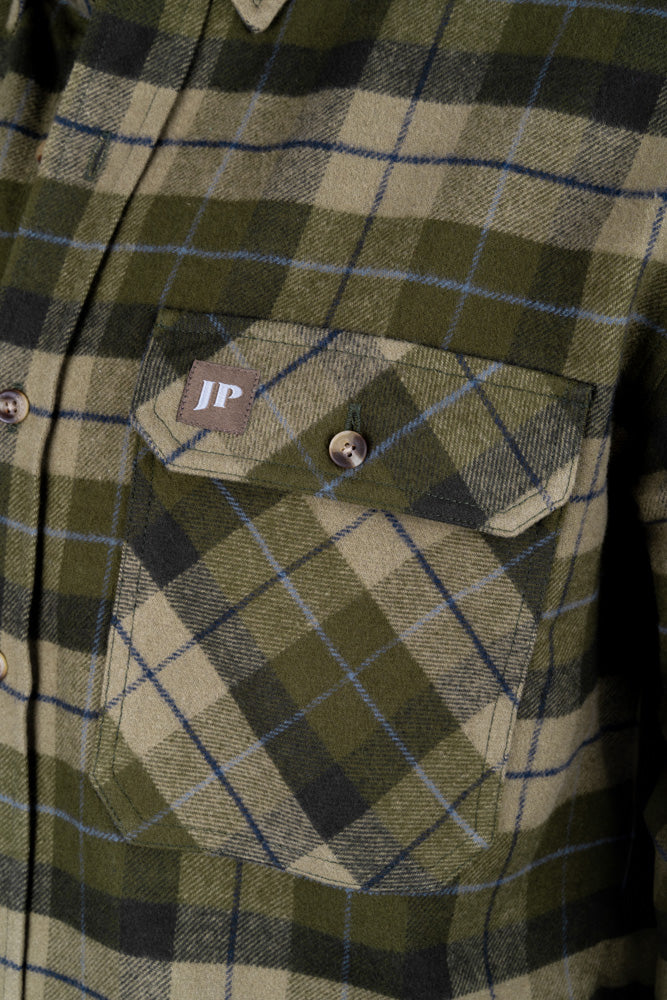 Jack Pyke Bleasdale Heavy Flannel Shirt - Green Check