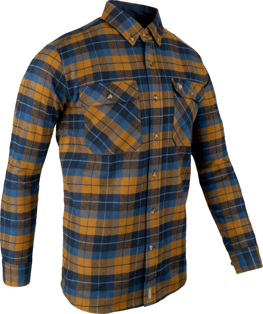 Jack Pyke Bleasdale Heavy Flannel Shirt - Navy Russet Check