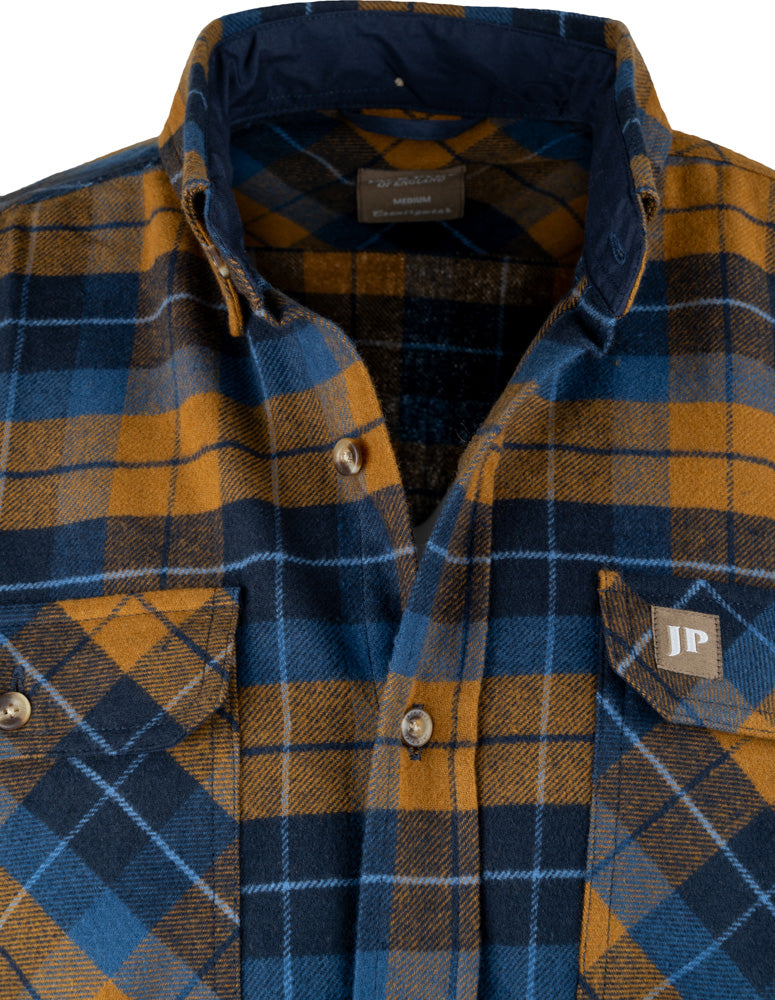 Jack Pyke Bleasdale Heavy Flannel Shirt - Navy Russet Check