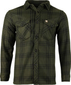 Jack Pyke polar fleece shirt in green check - classic button-down fastening, two chest button pockets and button cuffs, relaxed fit for shooting and country wear