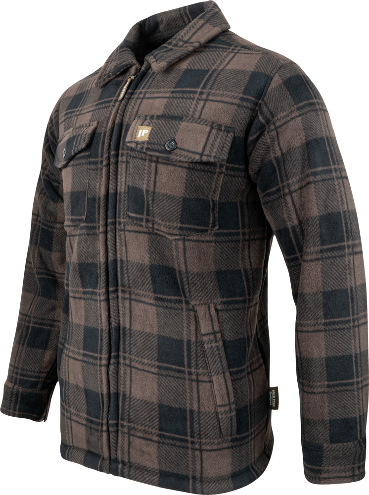 Jack Pyke Tundra Shirt left side view showing check pattern and fitted overshirt silhouette