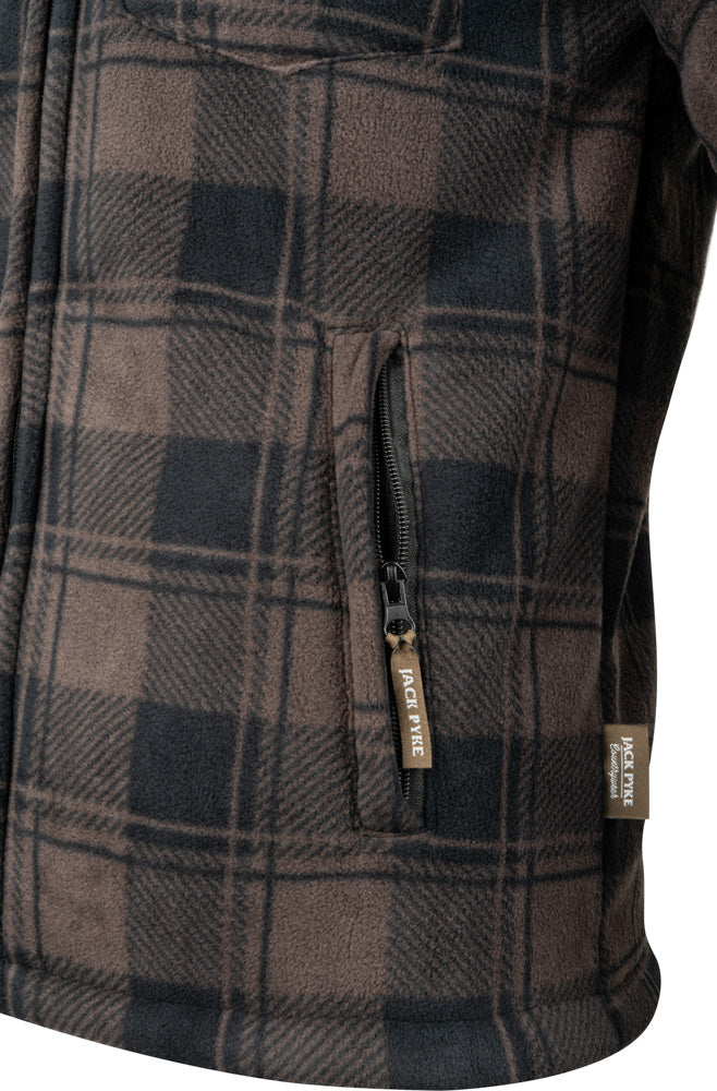 Zipped side pocket detail on Jack Pyke Tundra Shirt, secure storage for shoot days and training sessions