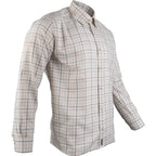 Jack Pyke mens countryman shirt in brown check with embroidered Kirkbourne Spaniels logo on breast pocket - classic country shirt sizes S to 2XL