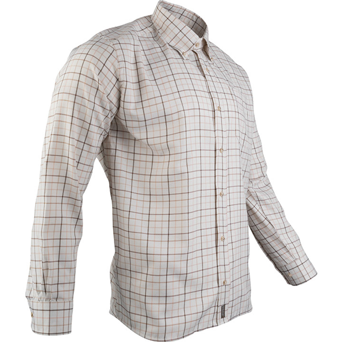 Jack Pyke mens countryman shirt in brown check with embroidered Kirkbourne Spaniels logo on breast pocket - classic country shirt sizes S to 2XL