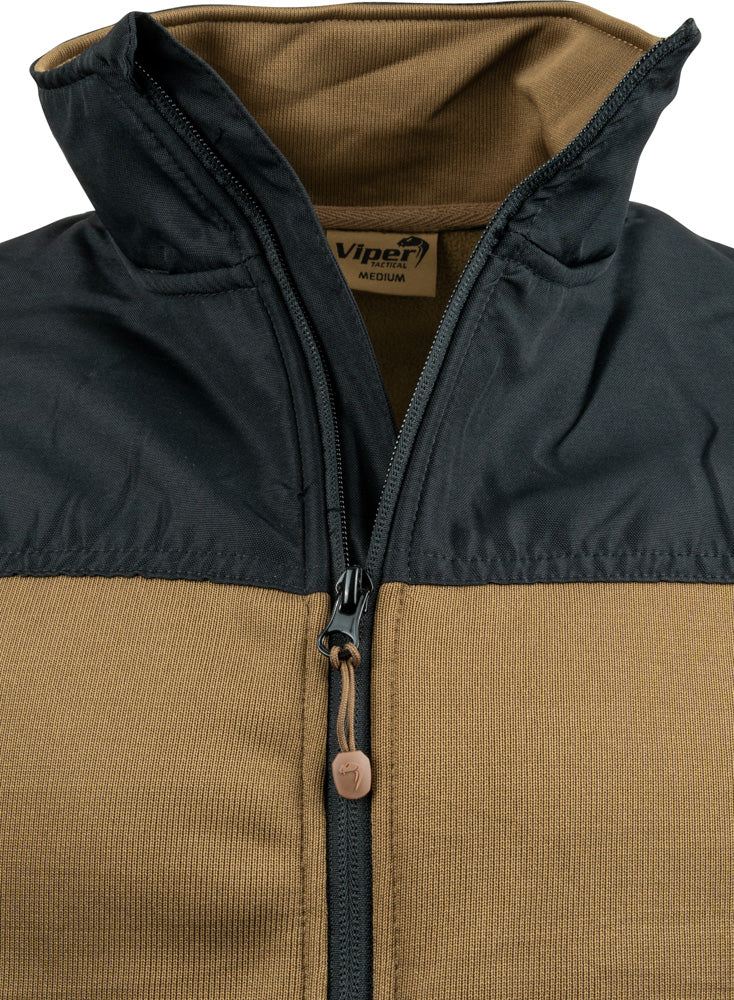 Chin guard and collar detail on Viper Gen 2 Special Ops Fleece Jacket, protection against wind chill