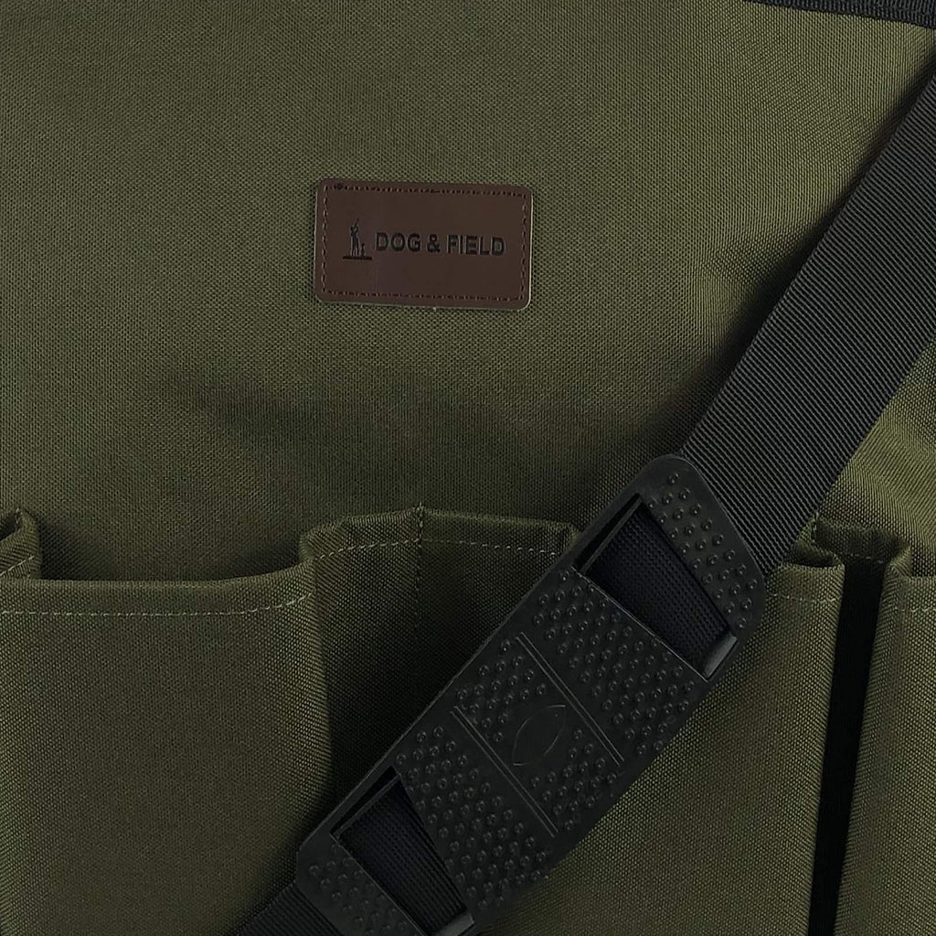 Second close-up of Dog and Field Maxxi Dummy Bag external pockets - durable canvas pocket construction with internal dividing net and zipped compartment for personal items during gundog training and field trials