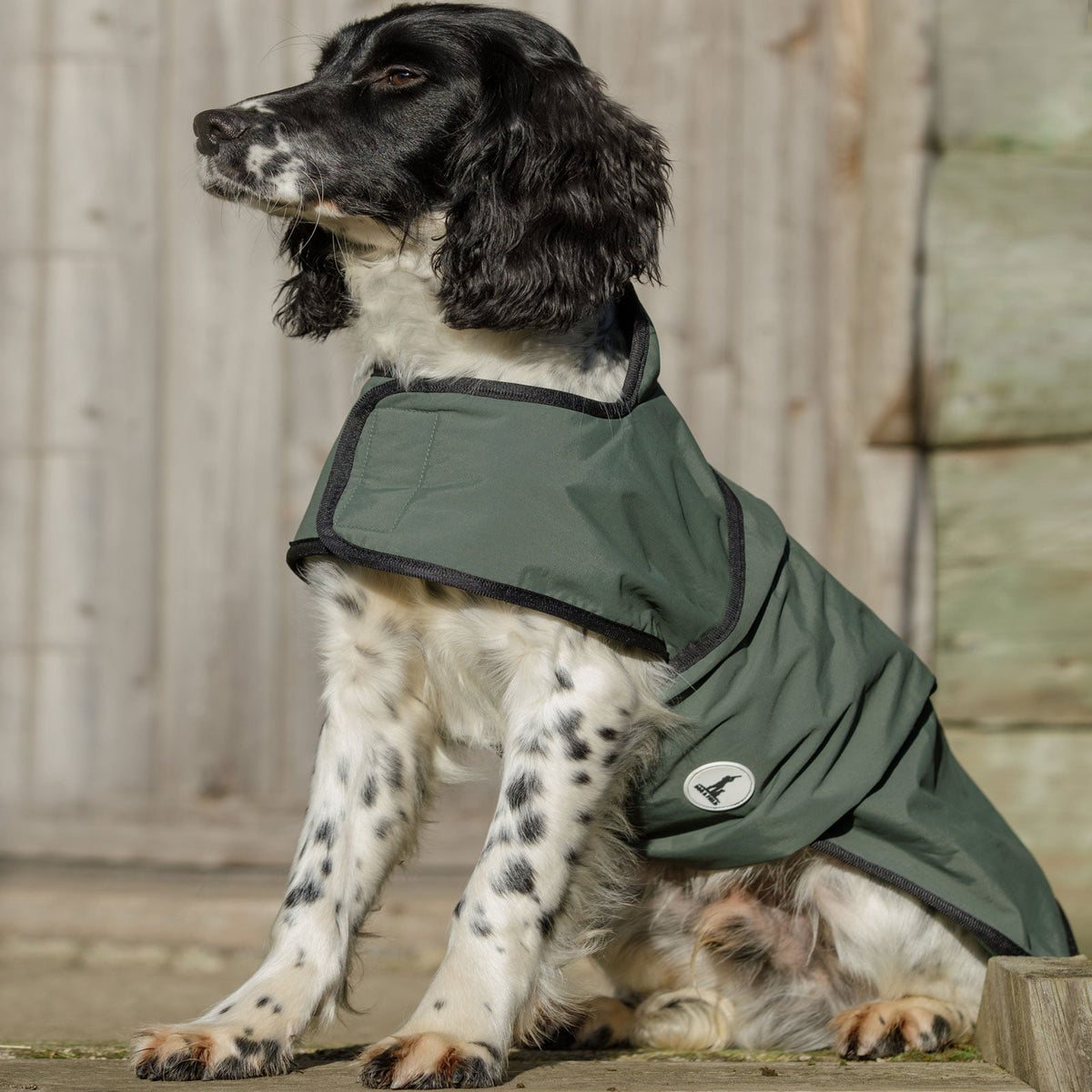 Dog & Field 2-in-1 waterproof drying coat size large - microfibre lined waterproof gundog coat stocked by Kirkbourne Spaniels