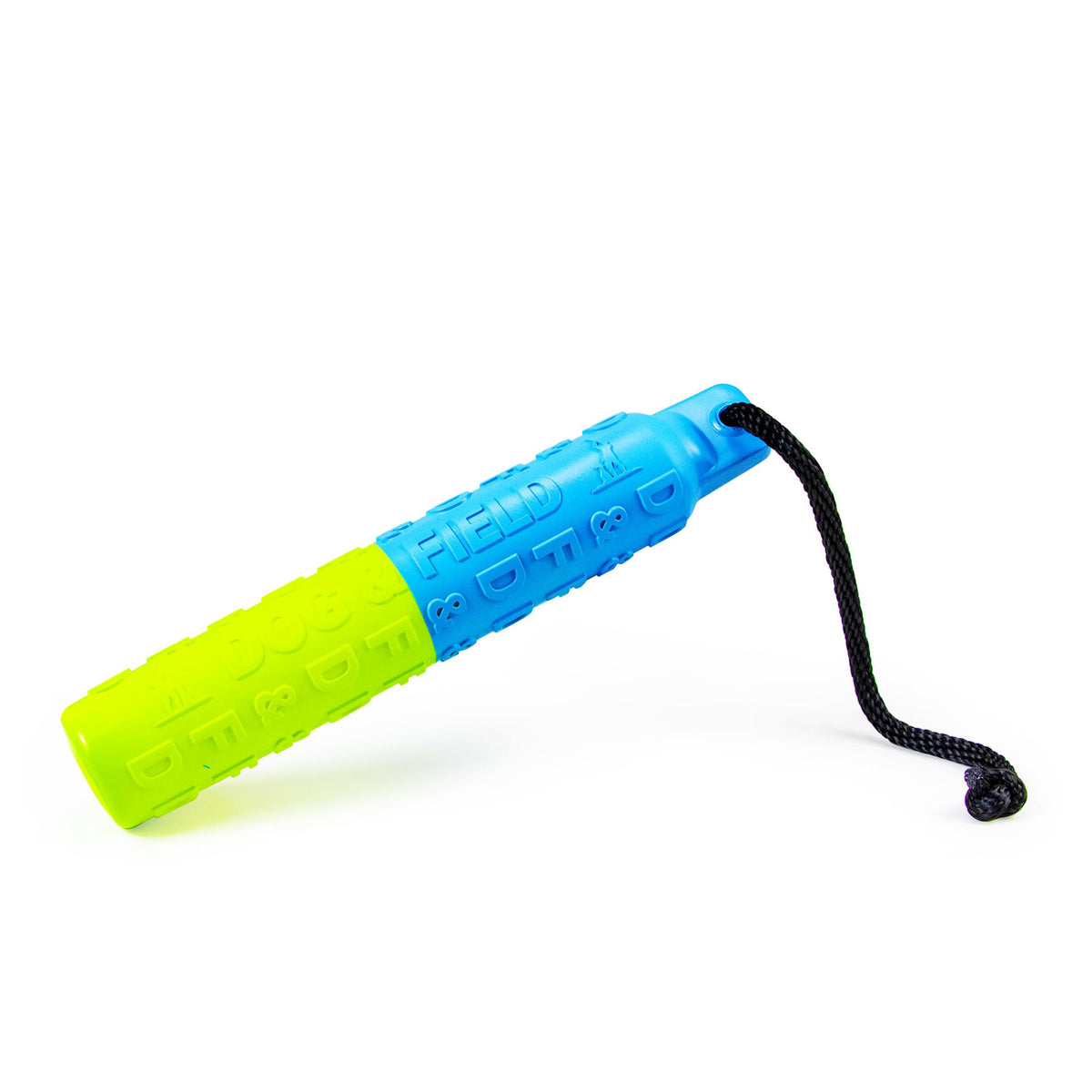 Dog & Field B-LINE bumper blue and green - lightweight 250g bumper dummy with long throw cord for gundog land and water training