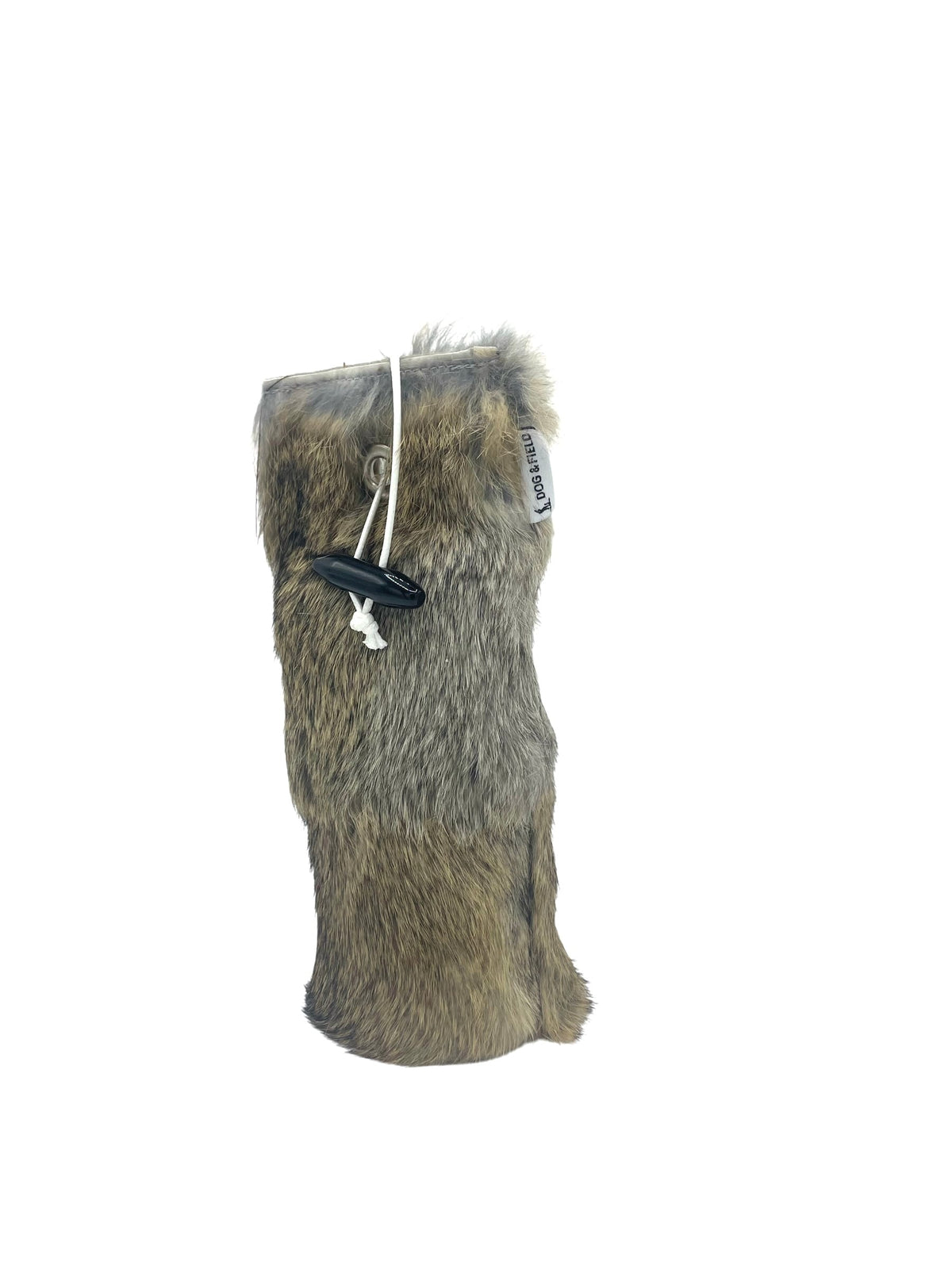 Dog & Field half pound rabbit fur dummy standing view - real rabbit fur with white canvas tail replica for realistic gundog retrieve training