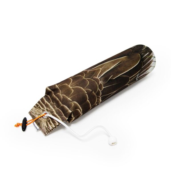 Dog & Field Original Clone 3lb goose dummy on side - heavyweight 3lb realistic goose feather print canvas training dummy for building gundog strength and retrieve confidence