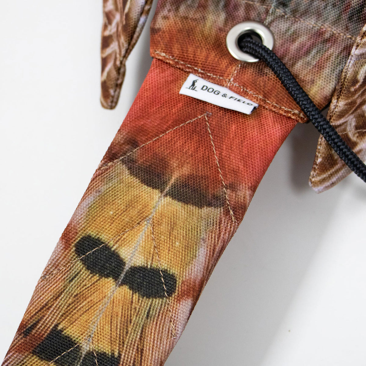 Second close-up feather detail on Dog & Field Original Clone cock pheasant dead bird dummy - ultra-HD printed wing and tail feather pattern stimulates gundog sight and scent recognition for field retrieve training