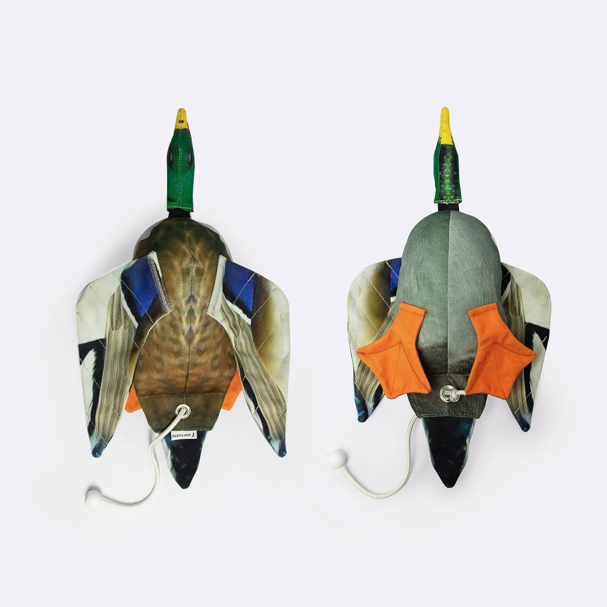 Dog & Field Original Clone mallard dead bird dummy top and bottom comparison - ultra-HD mallard duck feather print both sides with scent absorbent robust fabric for advanced gundog water and field retrieve training