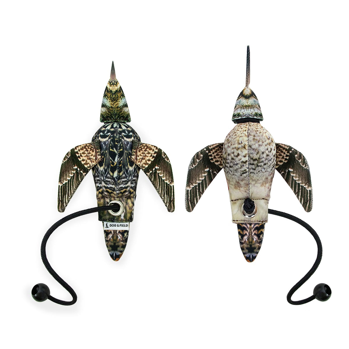 Dog & Field Original Clone snipe dead bird dummy back and bottom comparison - ultra-HD feather print both sides with head wings and tail stimulating gundog sight smell and touch for field retrieve training