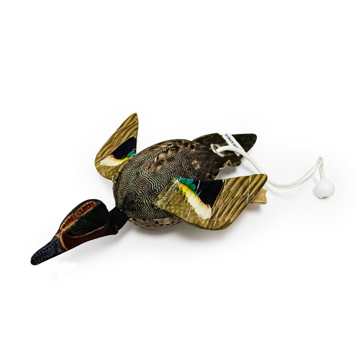 Dog & Field Original Clone teal dead bird dummy top view - ultra-HD teal feather print with realistic head wings and tail for gundog pick up carry and delivery training