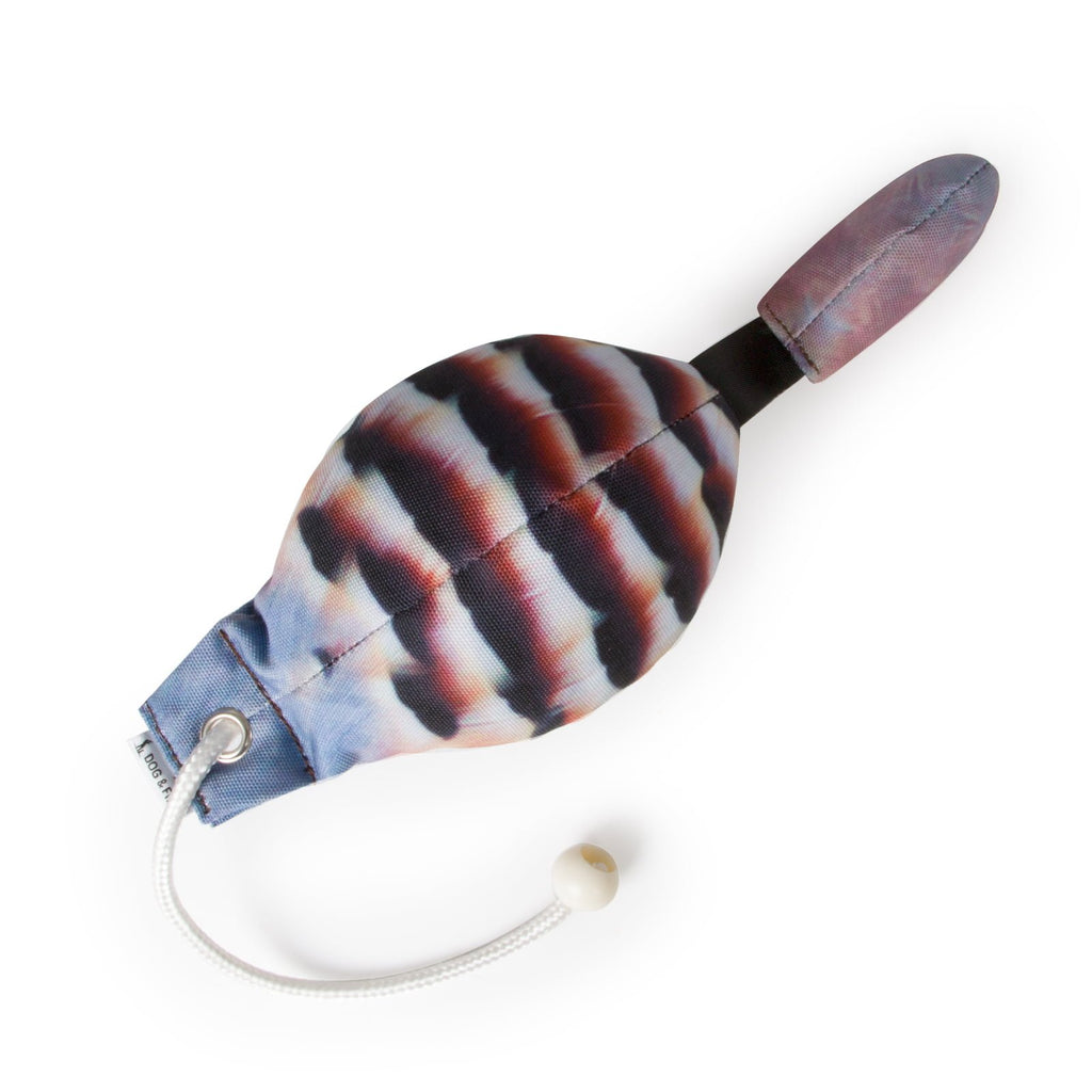 Dog & Field Original Clone partridge bird dummy underside view - realistic size shape and weight with throwing toggle for gundog mark and retrieve training