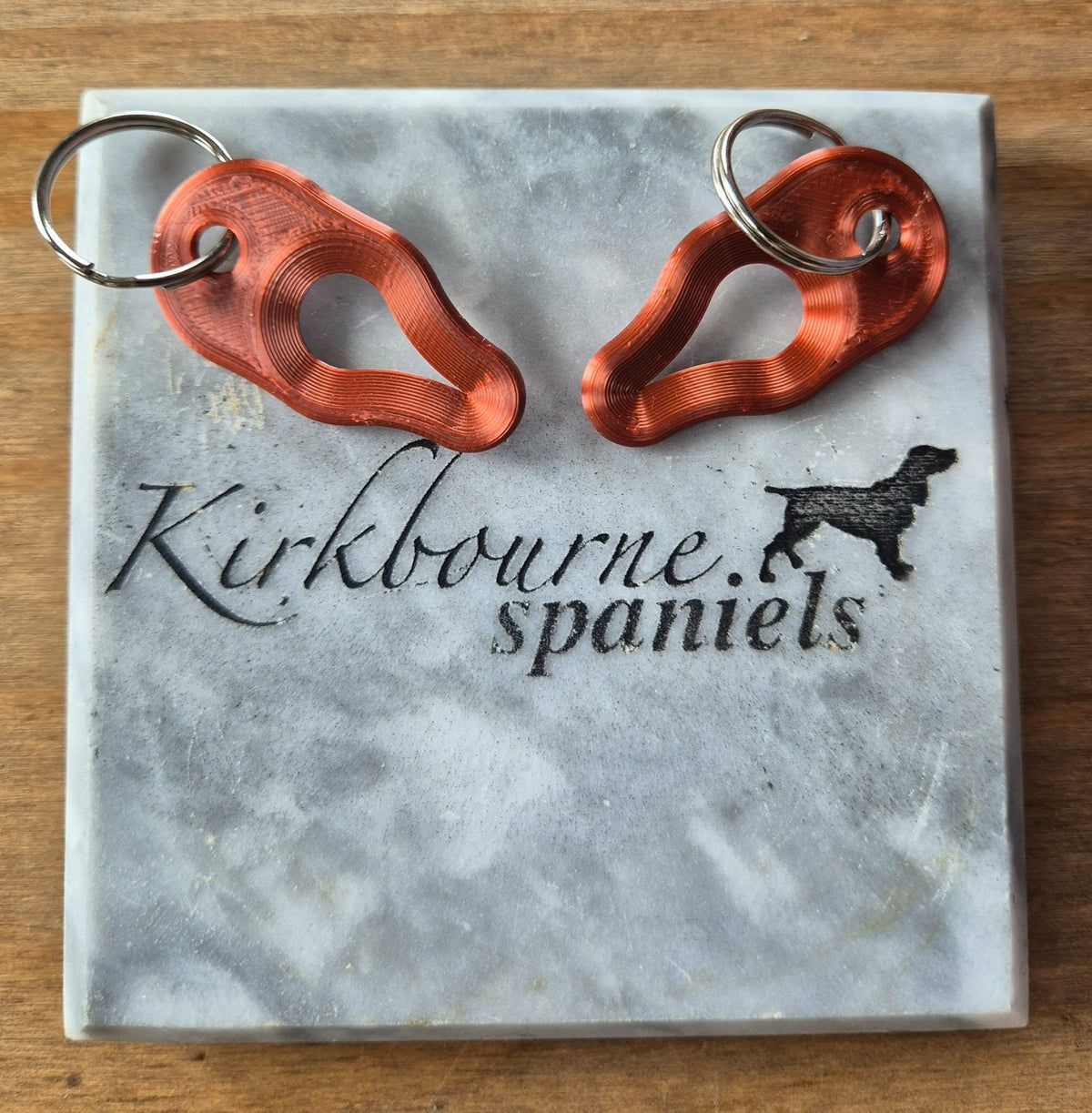 Kirkbourne Spaniels tick puller in copper - PLA plant-based bioplastic straight-pull tick removal tool with keyring attachment for dogs and handlers non-toxic pet safe and biodegradable