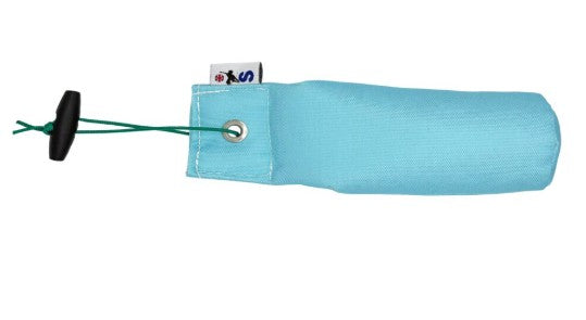 Sporting Saint half pound baby blue canvas dummy - handcrafted UK gundog training dummy for marking memory retrieves and everyday field training in spaniels and retrievers
