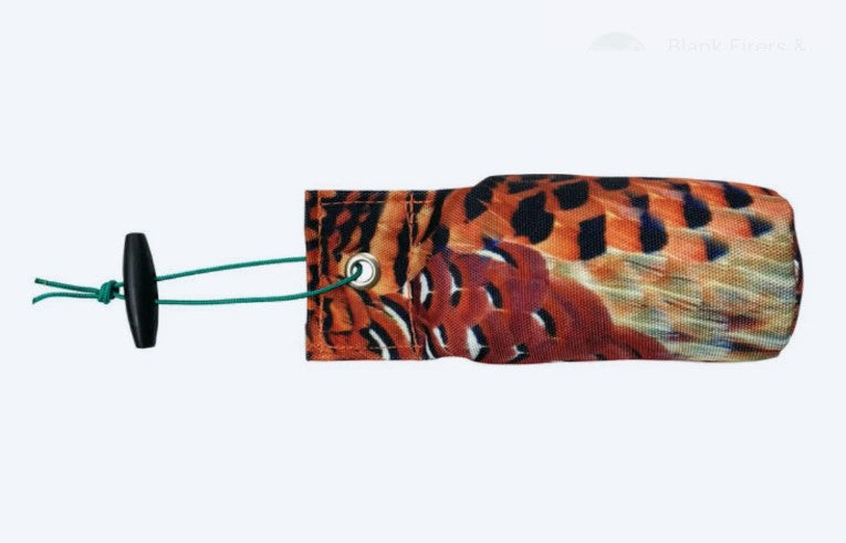 Sporting Saint half pound FLIGHT cock pheasant canvas dummy - handcrafted UK feather print gundog training dummy for realistic retrieve stimulus and progressive marking work