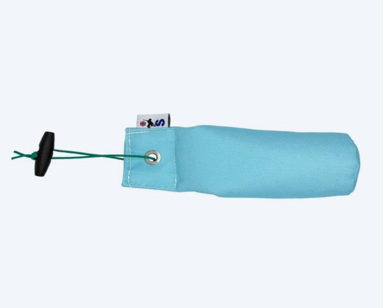 Sporting Saint 1lb baby blue canvas dummy - handcrafted in the UK for over 19 years with true 1lb weight for marking memory retrieves and everyday field training in spaniels and retrievers