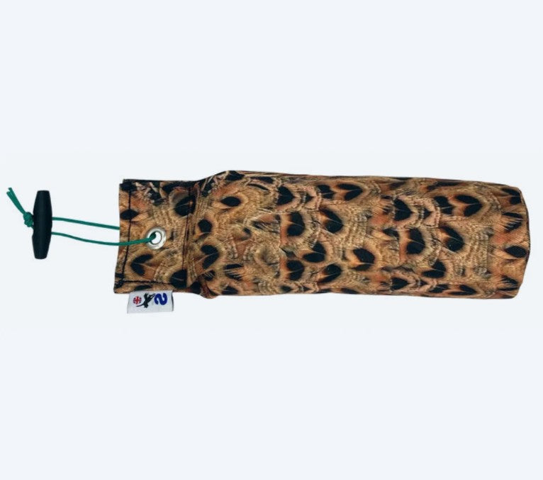 Sporting Saint 1lb FLIGHT hen pheasant canvas dummy - handcrafted UK feather print gundog training dummy bridging structured canvas retrieve work and realistic game bird field conditions
