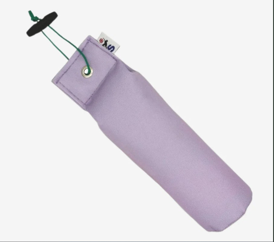 Sporting Saint 1lb lilac canvas dummy - UK handcrafted gundog training dummy with true 1lb balance for progressive retrieve work marking drills and field conditioning in all working breeds
