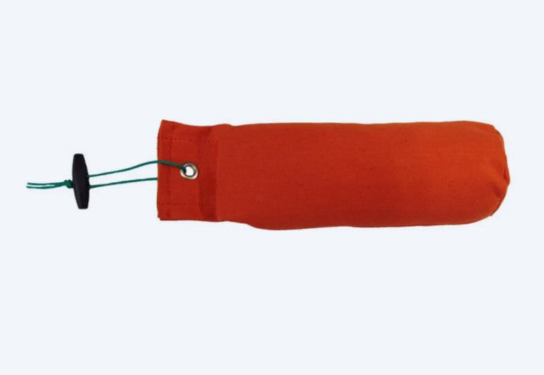Sporting Saint 1lb orange canvas dummy - high visibility handcrafted UK gundog training dummy with true 1lb weight for consistent marking drills distance work and field conditioning