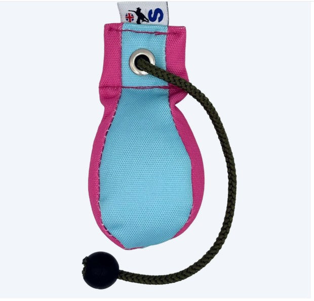 Sporting Saint baby pink and baby blue dummy ball - soft colour compact gundog training ball for early puppy retrieve introduction and confidence building drills