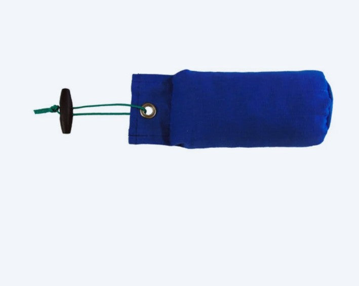 Sporting Saint half pound blue canvas dummy - durable premium canvas UK-made gundog training dummy for memory retrieves marking and everyday field training sessions