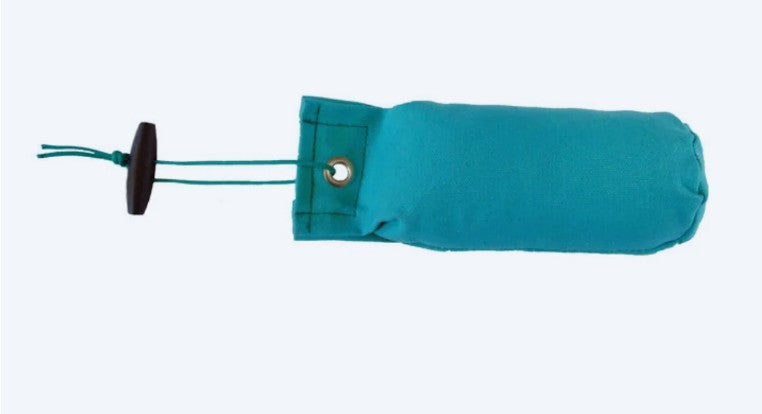 Sporting Saint half pound green canvas dummy - handcrafted UK gundog training dummy with true half pound balance for consistent marking drills and progressive retrieve work