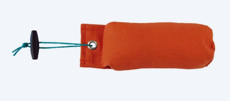 Sporting Saint half pound orange canvas dummy - high visibility handcrafted UK gundog training dummy with consistent half pound balance for marking and field retrieve training