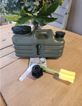 5 litre food grade BPA free water canister for working dogs - includes travel cap pouring nozzle cleaning brush and carry handle travel cap and nozzle store inside the canister ideal for training sessions day trips and one dog as stocked at Kirkbourne Spaniels